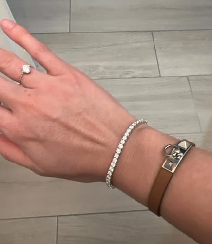 Customer photo review of Eclat  White Gold Plated Moissanite Tennis Bracelet