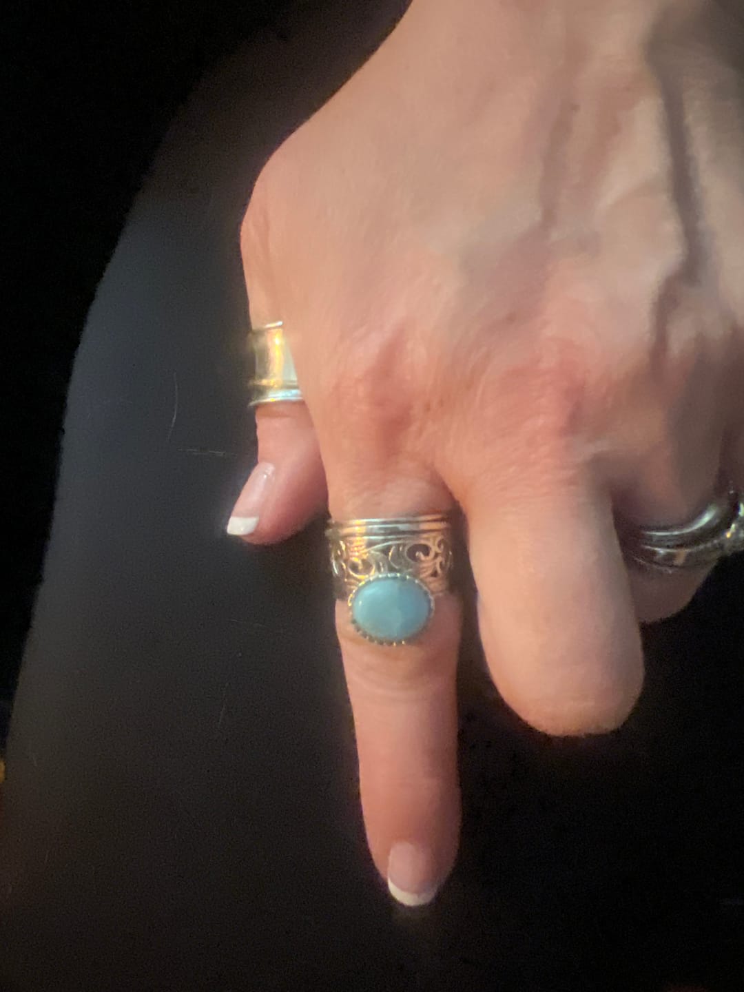 Customer photo review of Teardrop Labradorite Ring Sterling Silver
