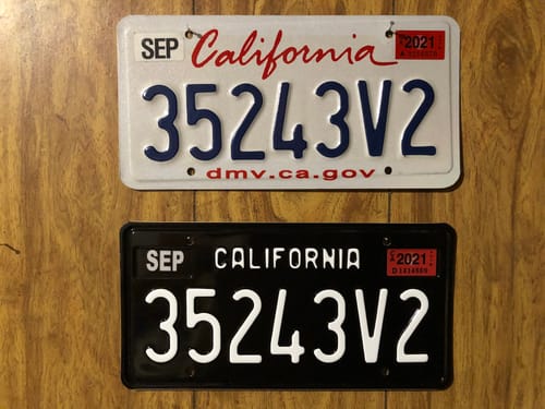 Customer photo review of 1963-1968 CALIFORNIA LICENSE PLATE - BLACK WITH WHITE TEXT 6"x12" (156.5mm x 305mm)