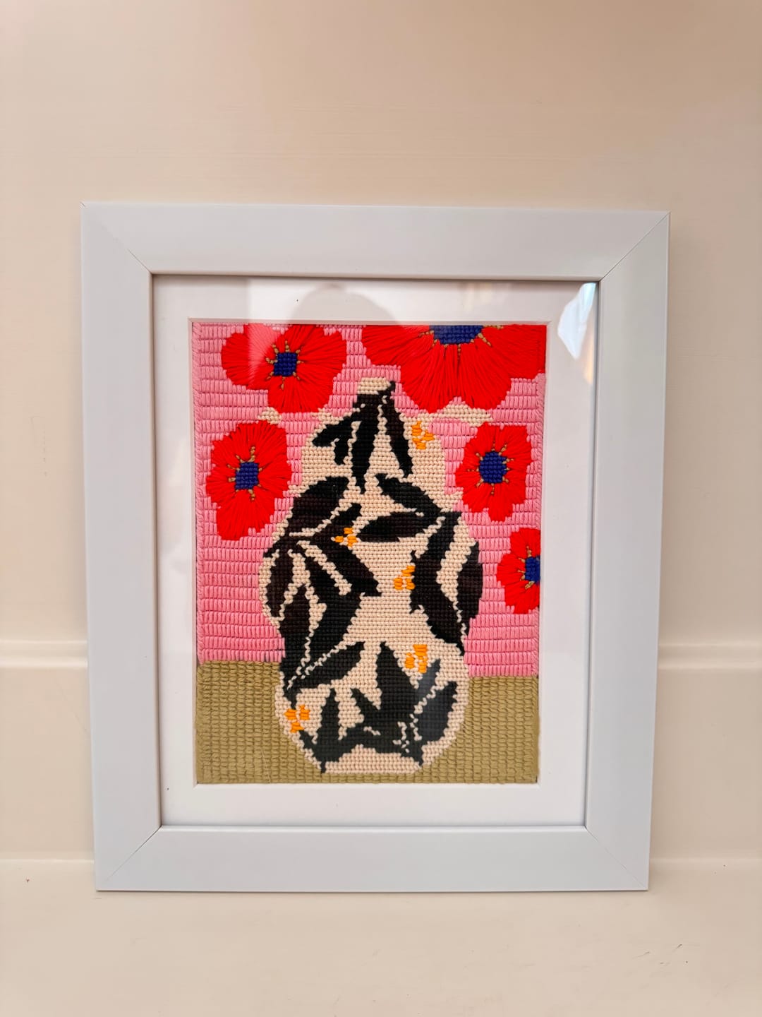 Customer photo review of Poppy Pot Needlepoint Kit