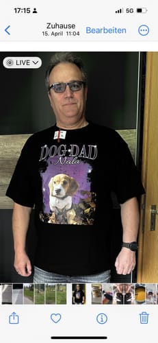 Customer photo review of 90er Vintage Hunde Foto - Individuelles T-Shirt