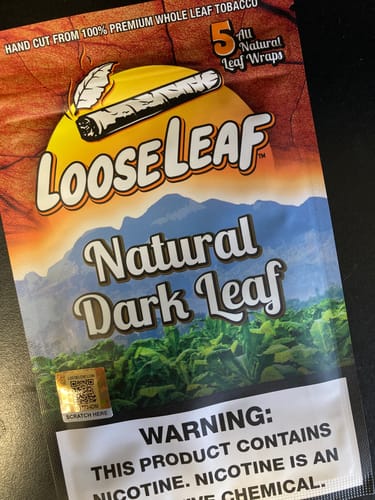 Customer photo review of Natural Dark LooseLeaf 5-Pack Wraps (40 Count)