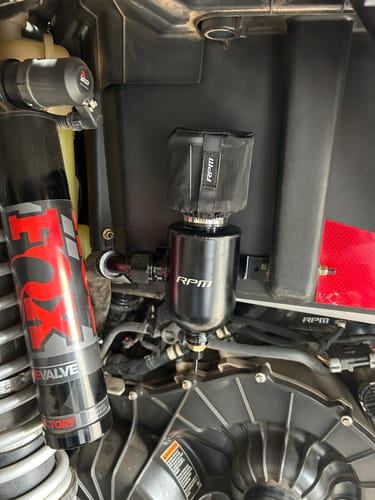 Customer photo review of RPM SxS Polaris RZR Turbo, XPT, Turbo R, S, & PRO XP Oil Catch Can