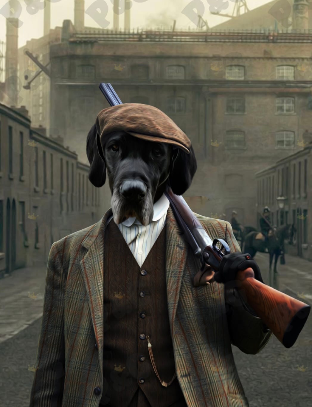Customer photo review of The Thug (Peaky Blinders Inspired): Custom Pet Portrait