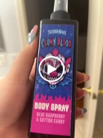 Customer video review of Clown Blood Body Spray