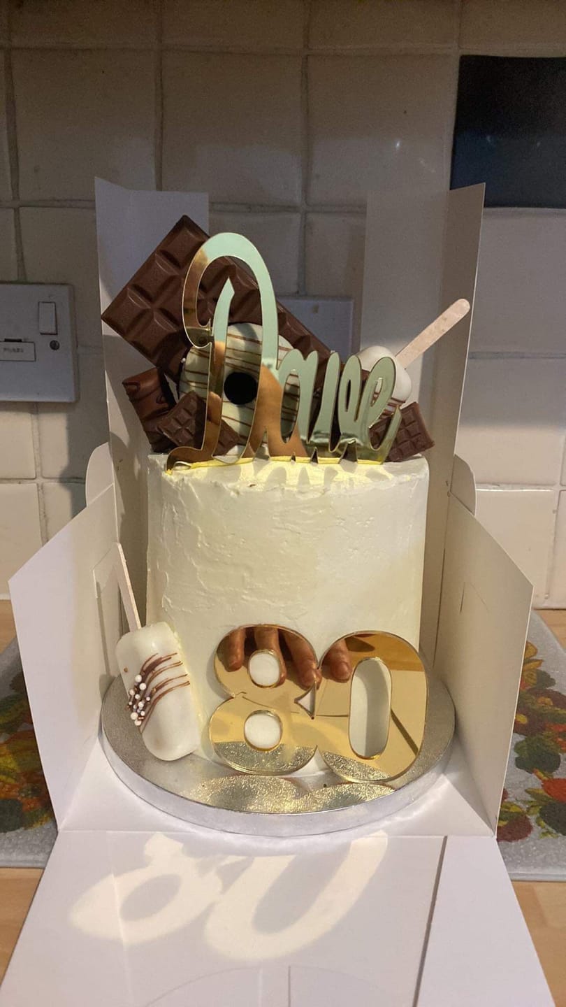Customer photo review of Double Digit Joined Number Acrylic Cake Charm