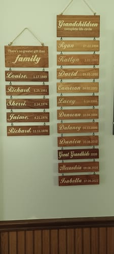 Customer photo review of Personalized Engraved Grandchildren Hanging Decorative Sign