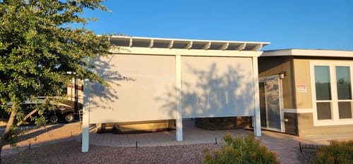 Customer photo review of SmartWings Motorized Outdoor Shades 5% Openness
