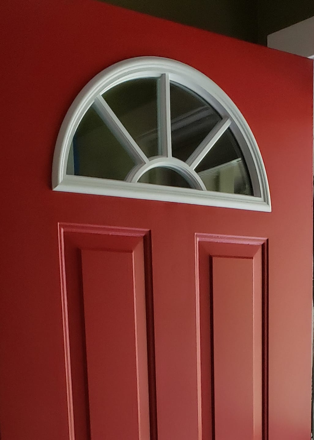 Customer photo review of Clear Sunburst Glass and Frame Kit (Fanlite 24" x 12" Frame Size)