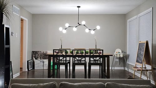 Customer photo review of Mid-century Linear Island Branching Bubble Chandelier