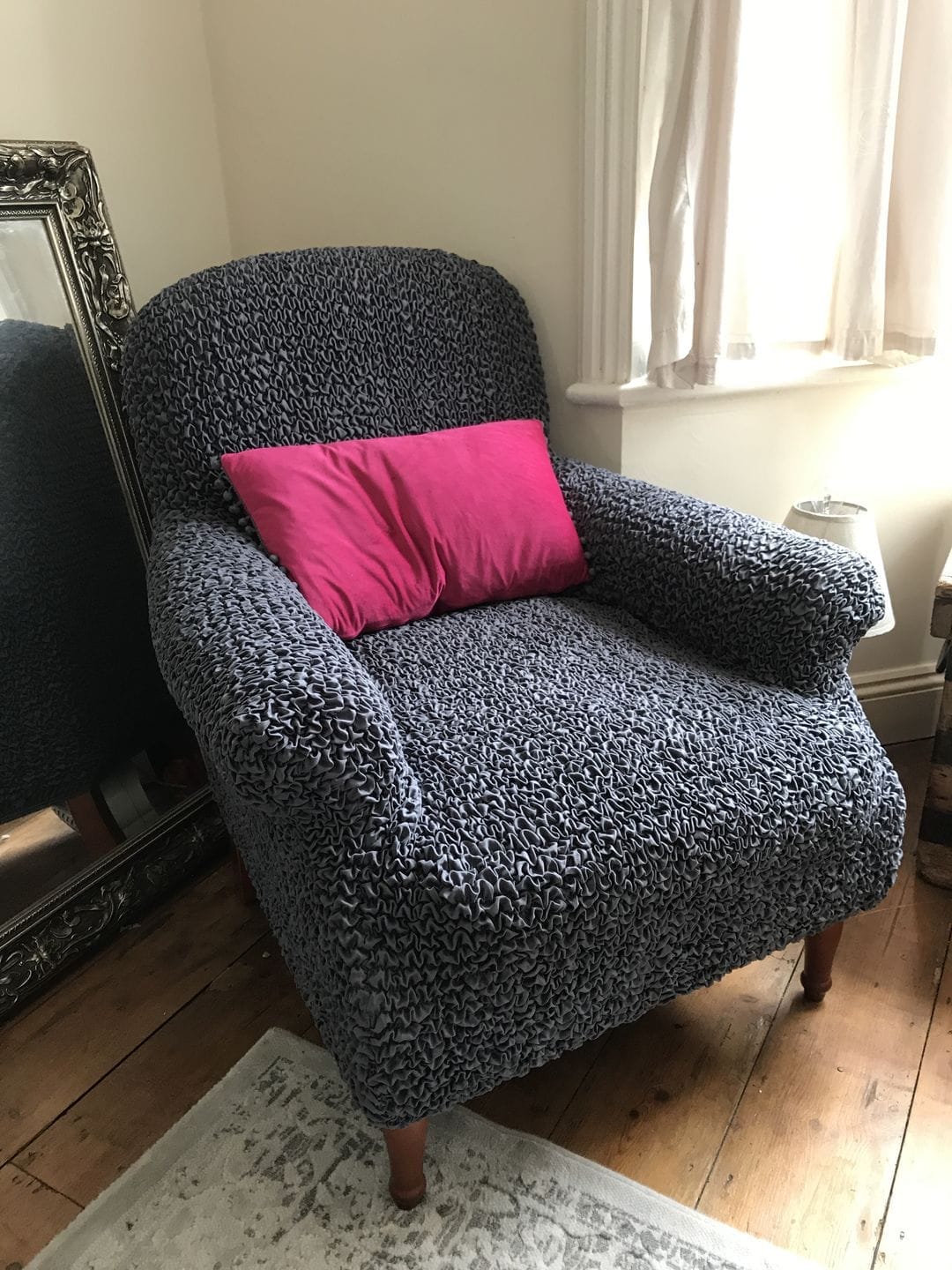 Customer photo review of Arm Chair Cover - Charcoal, Microfibra Collection