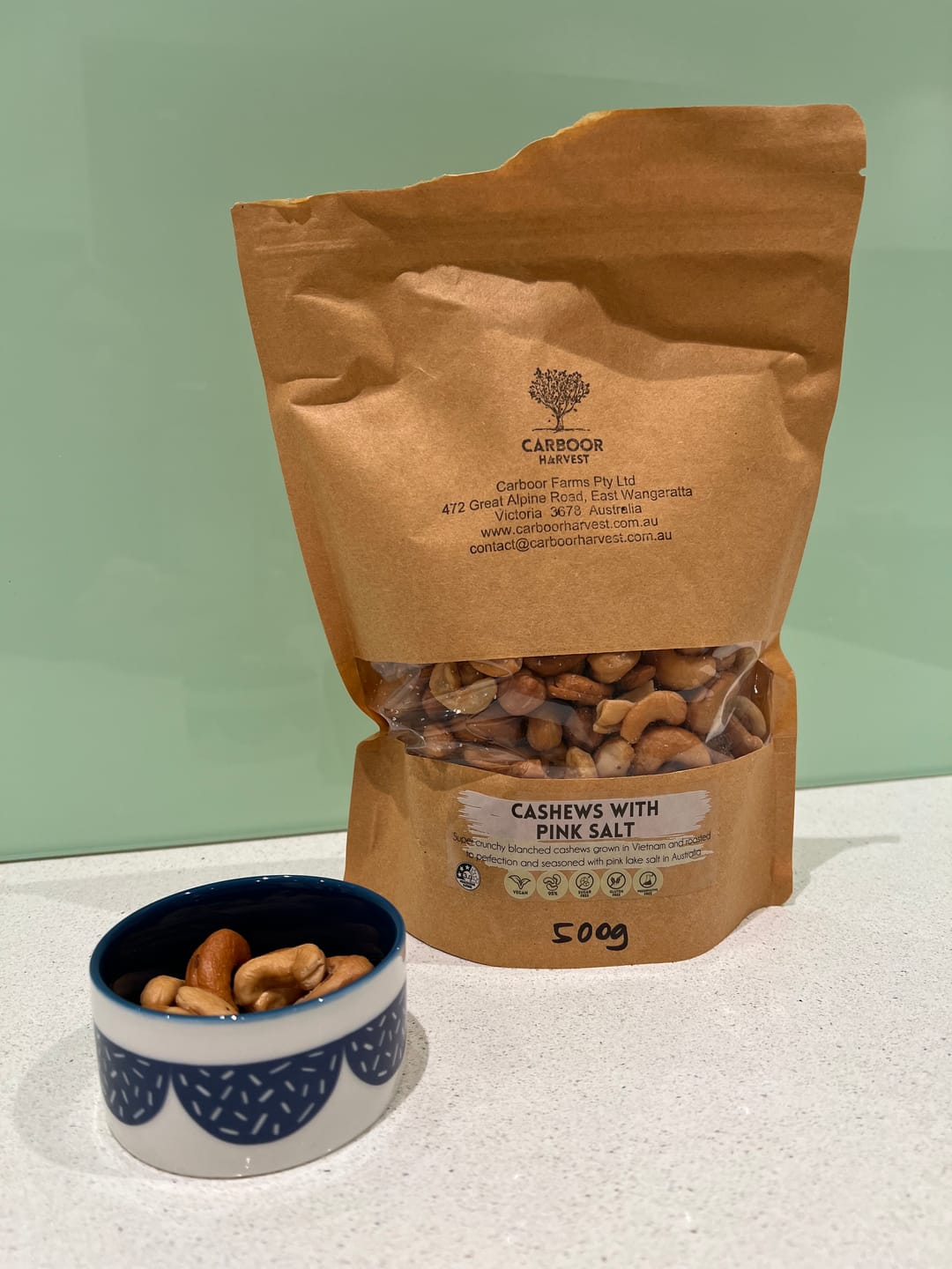 Customer photo review of Roasted salted cashews with skin on