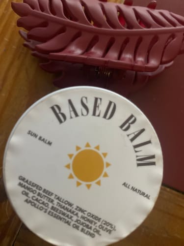 Customer photo review of Based Balm’s Tallow & Zinc Sun Balm