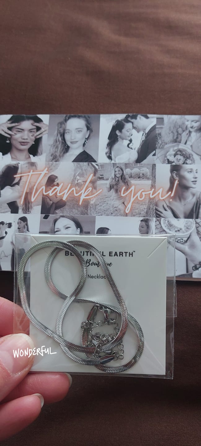 Customer photo review of Sarya Snake Chain Silver Necklace