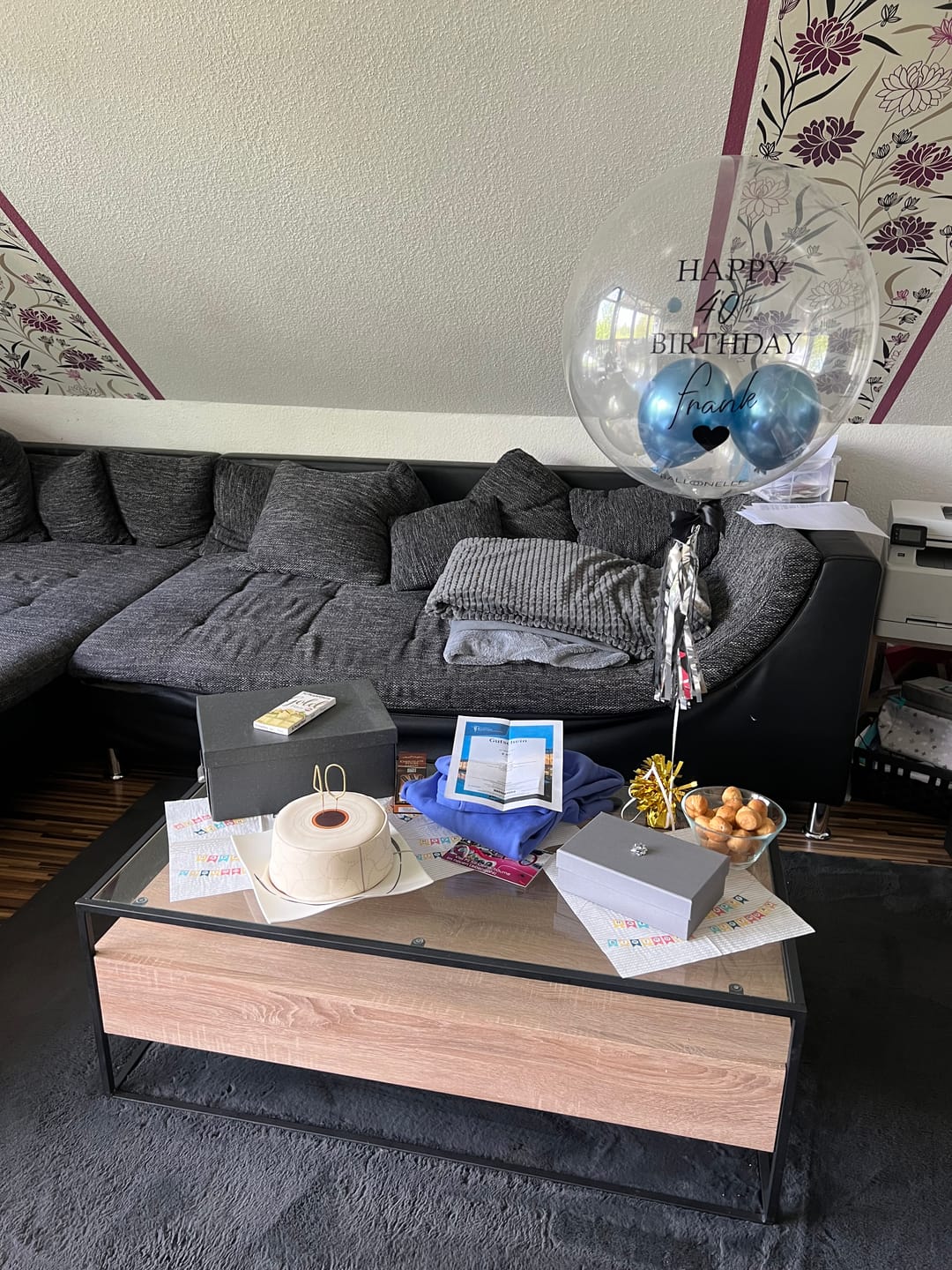 Customer photo review of Blue Silver Love Designer Ballon
