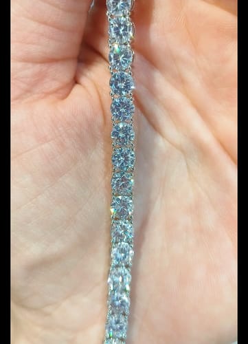 Customer photo review of Eclat  White Gold Plated Moissanite Tennis Bracelet