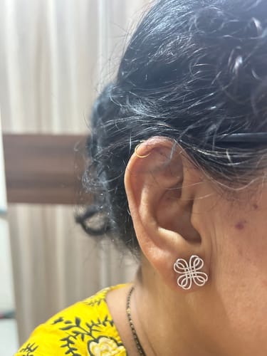 Customer photo review of Silver Celtic Earrings