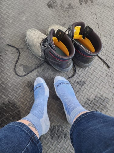Customer photo review of J.B. Field's "Hiker GX" Colourful 74% Merino Wool Low-cut Ankle Socks