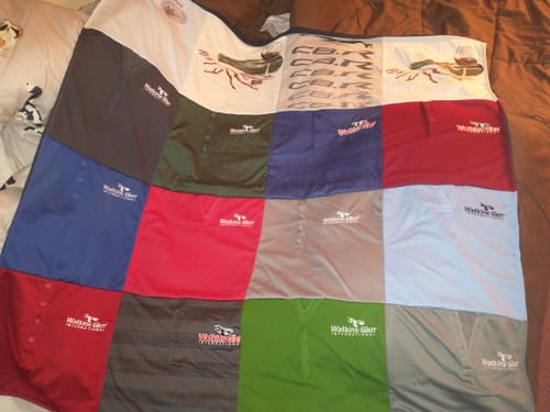 T-shirt quilt with golf themes by teresa from NY