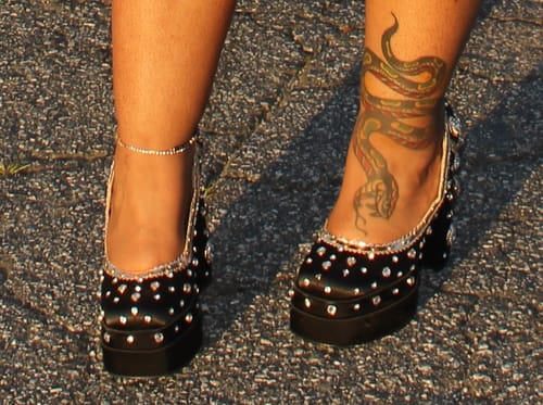Customer photo review of CLEA-BLACK PLATFORM EMBELLISHED PUMP