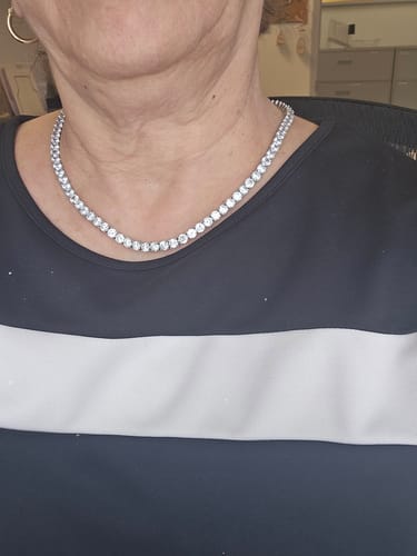 Customer photo review of Round Cut Punk Hiphop Tennis Chain Necklace