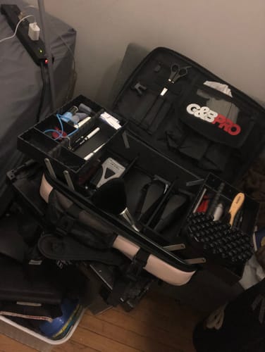 Customer photo review of Premium Leather Mid Size Backpack