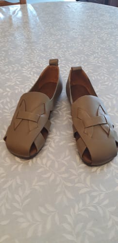 Customer photo review of Women Summer Solid Vintage Leather Hollow Out Soft Shoes