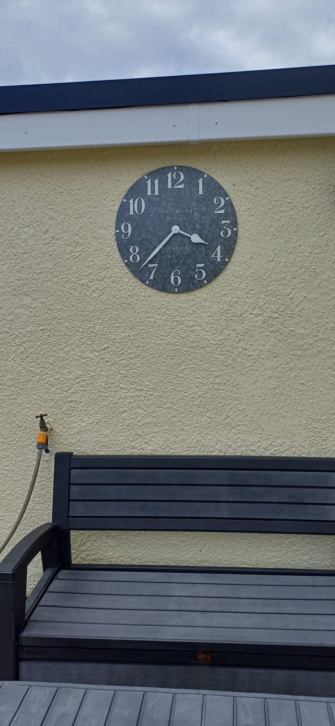 Customer photo review of Arabic Outdoor Wall Clock 20" (51cm) Cement *NEW*