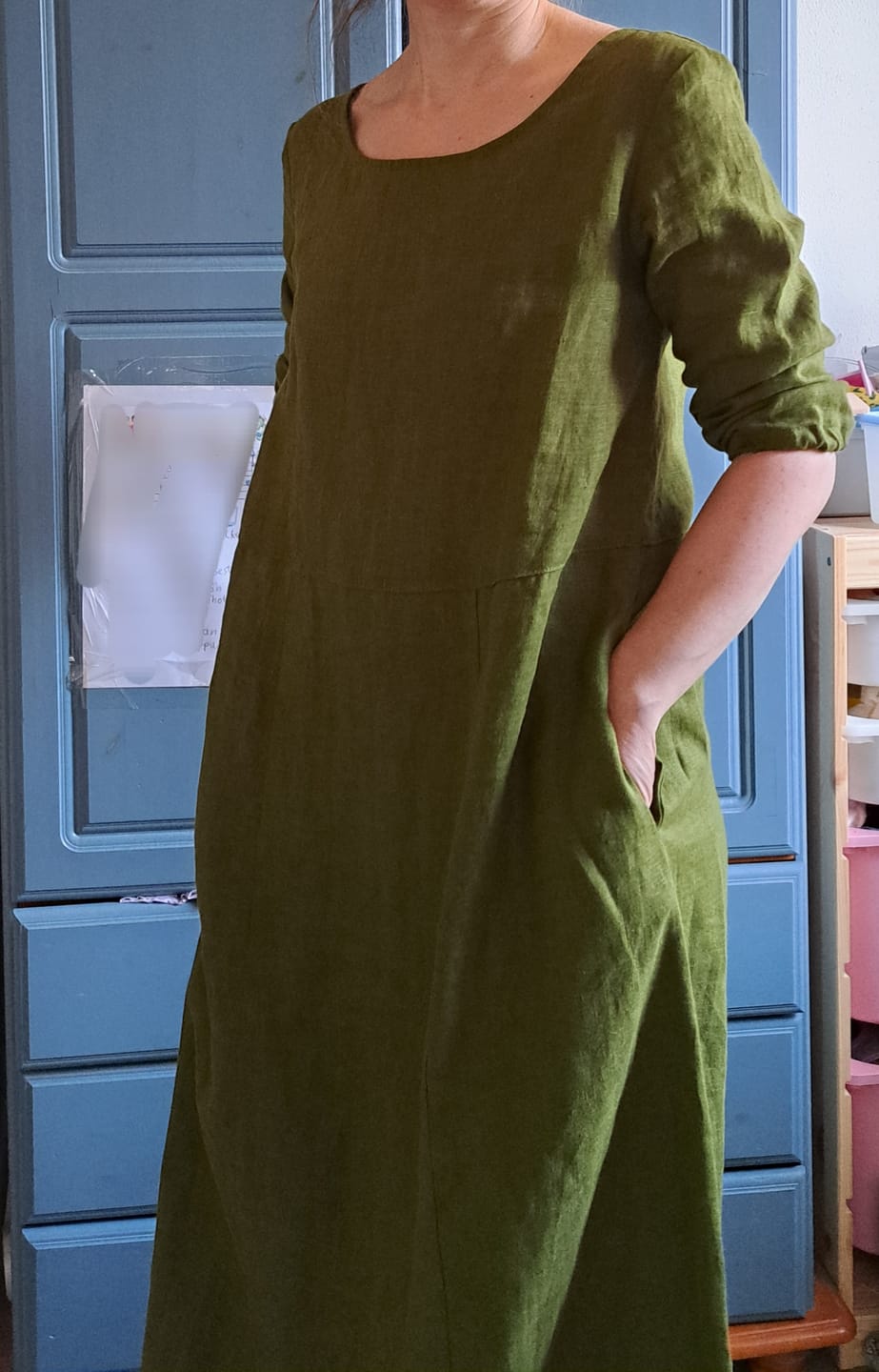 Customer photo review of READY TO SHIP Linen Maxi Dress