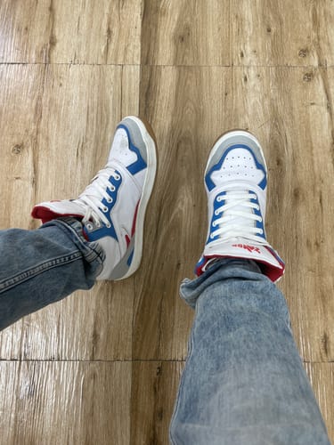 Customer photo review of COSMOS White Sky Men's High Top sneaker