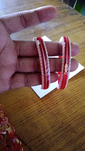 Customer photo review of Red – “Crimson Charm Women’s Bangle” (Pack of 1 Pair) (2 pis)