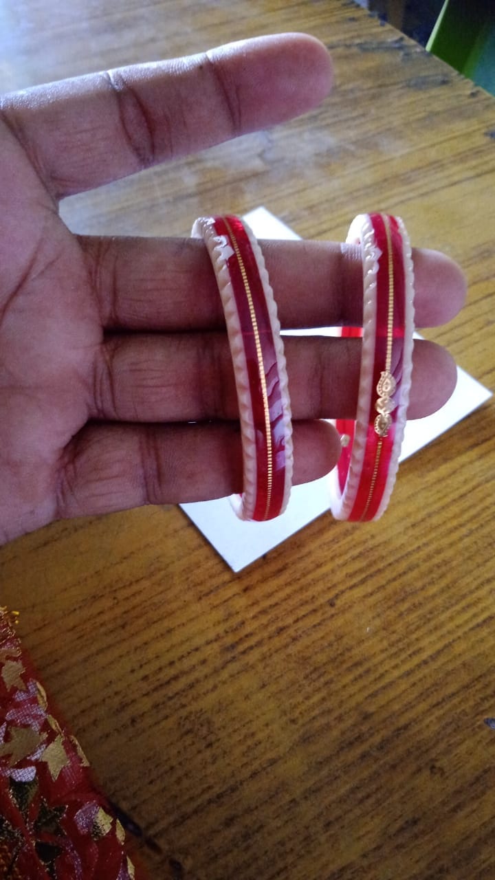 Customer photo review of Red – “Crimson Charm Women’s Bangle” (Pack of 1 Pair) (2 pis)