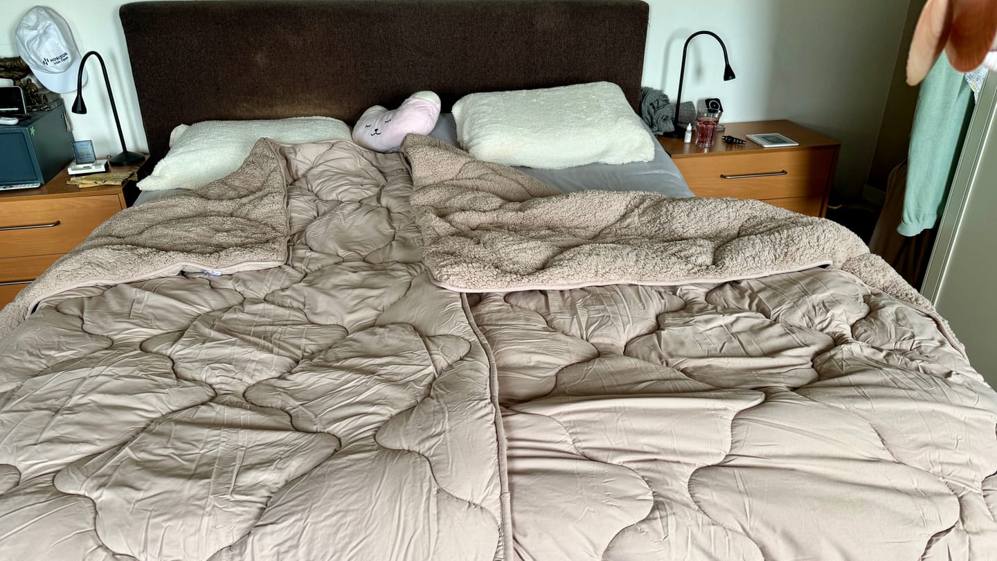 Customer photo review of Bed in a bag 2-in-1 Teddy Iced Coffee Taupe