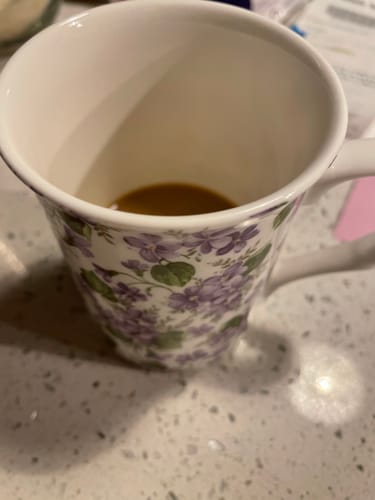 Customer photo review of Violet Flower Bone China Mug