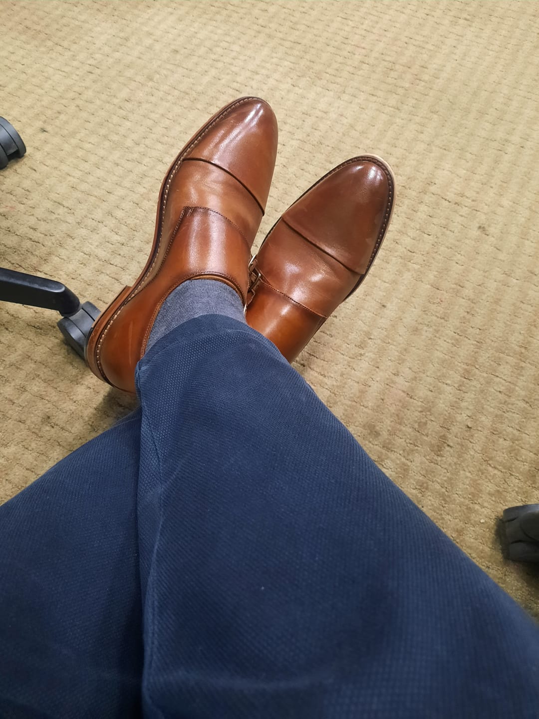 Customer photo review of Double Monk Straps Cap toe - Brown