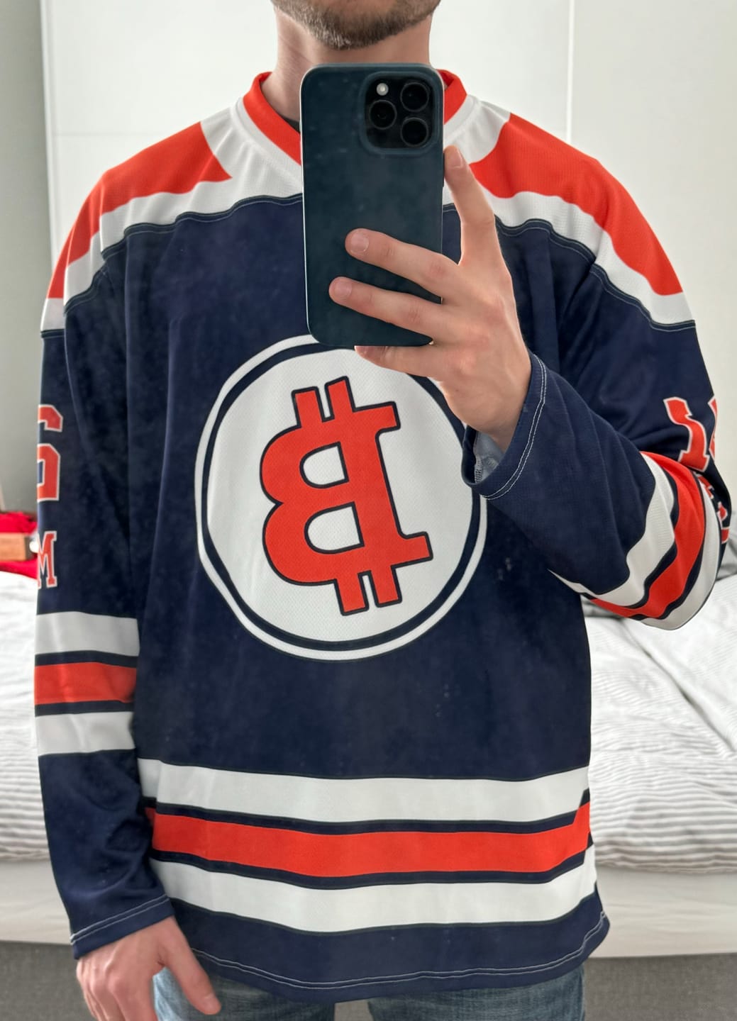 Customer photo review of Satoshi Nakamoto Hockey Fan Jersey