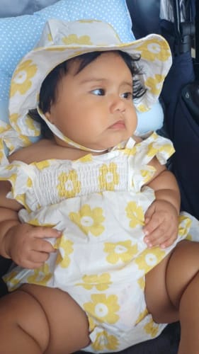 Customer photo review of Beach Day Ruffle Romper