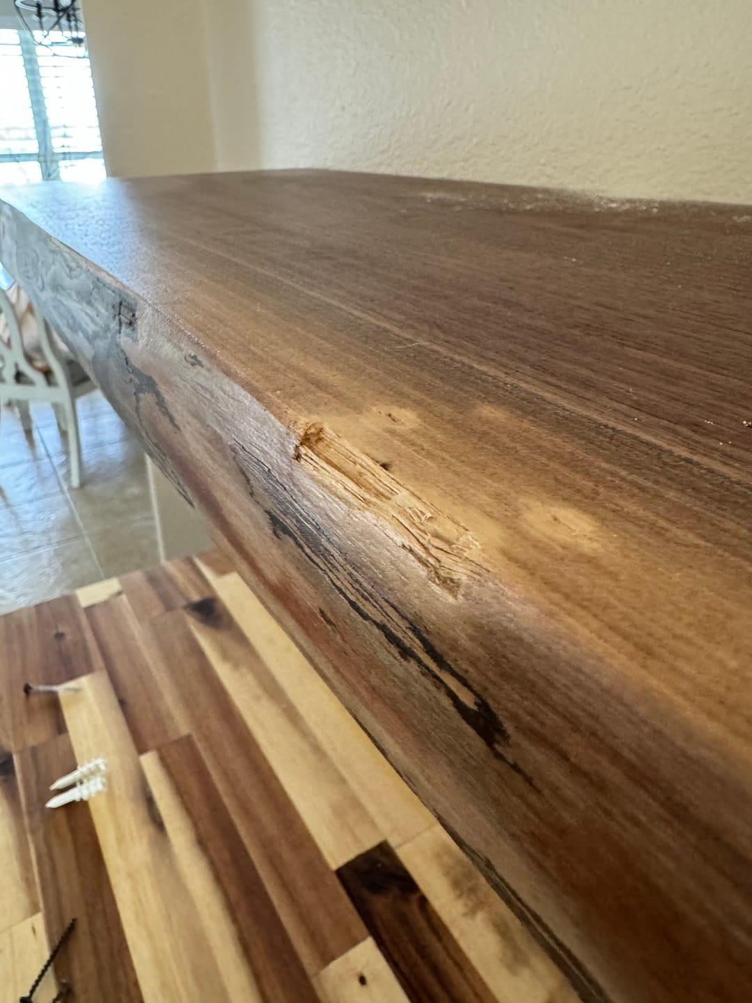 Customer photo review of Live Edge Walnut Floating Shelves