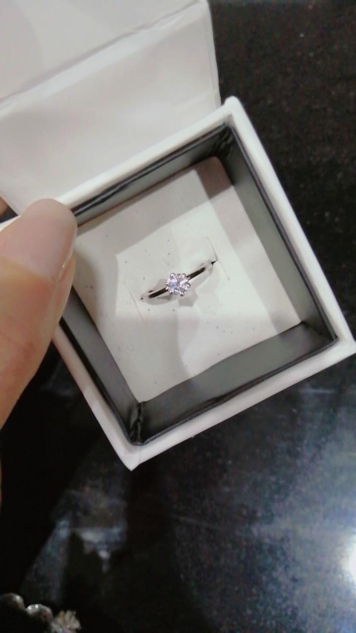 Customer photo review of THE PRISMATIC STONE OF MOISSANITE RING