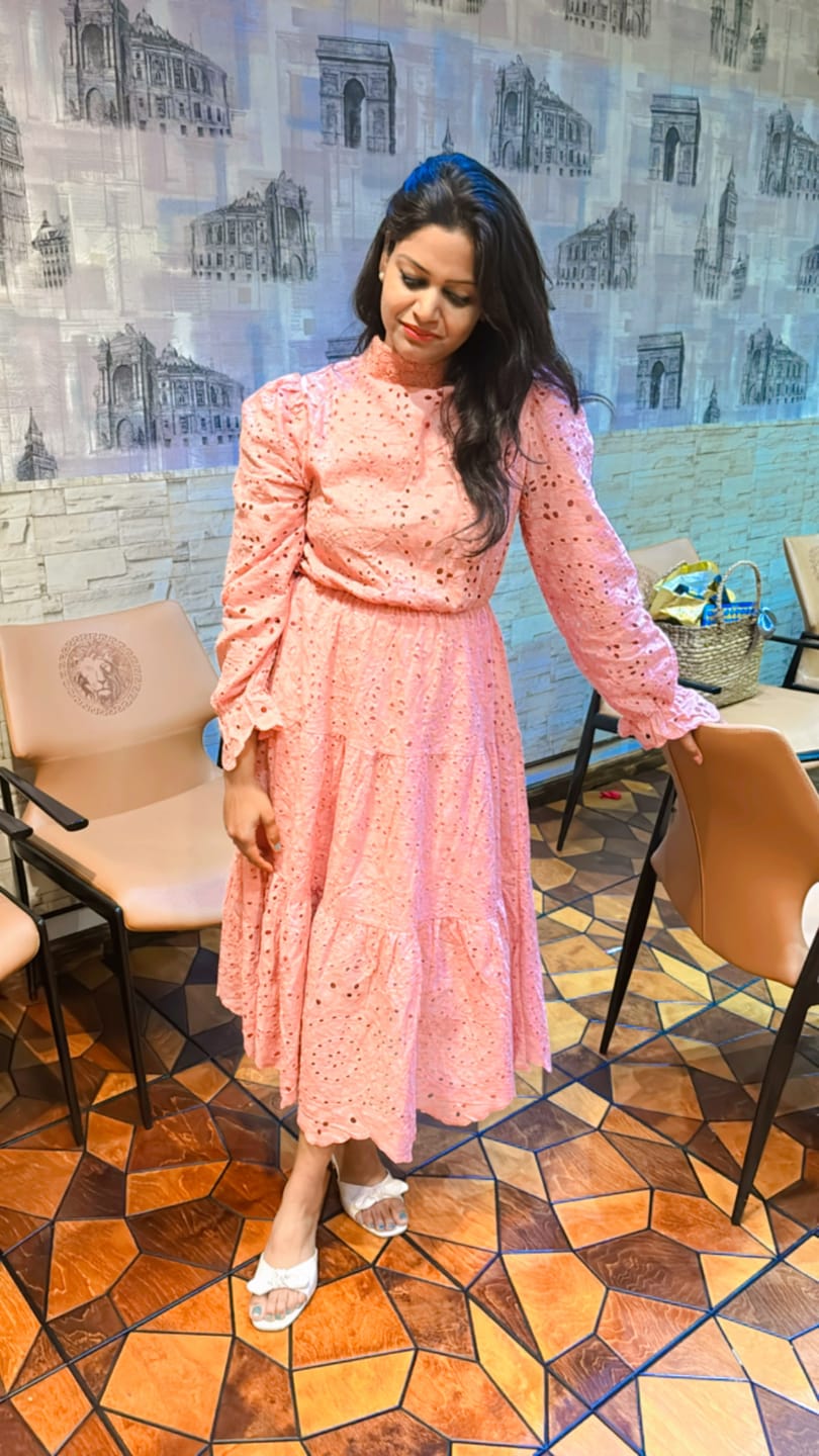 Customer photo review of Jimmy Cotton Eyelet Midi Dress