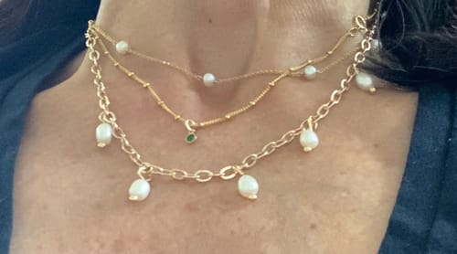 Customer photo review of birthstone necklace