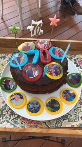 Customer photo review of 15 x 5 cm Pre-cut Standard Cupcake Custom Edible Icing Images