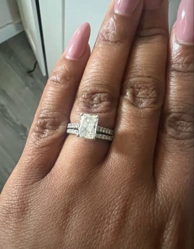 Customer photo review of Allure Stackable Round Moissanite Diamond Ring