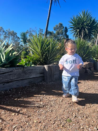 Customer photo review of Kids Soll Denim Bubble Pants