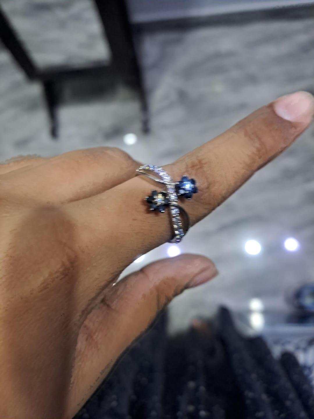 Customer photo review of SAPPHIRE BLOOMS RING