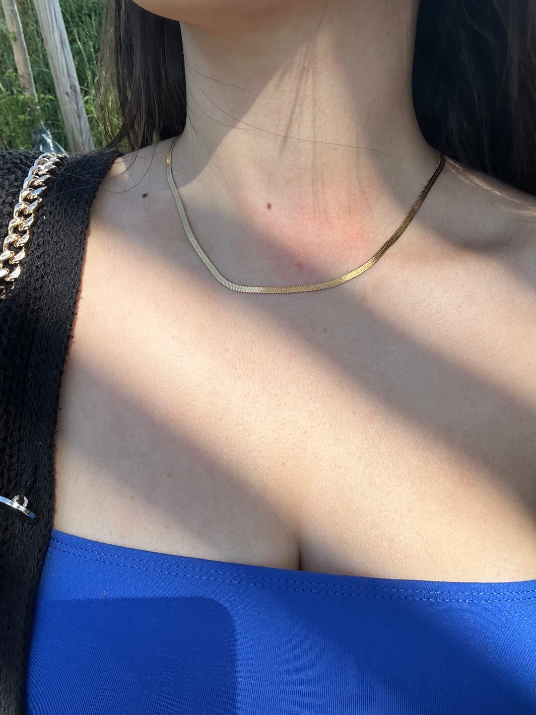 Customer photo review of Snake Skin Kette | 18K vergoldet