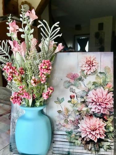 Customer photo review of Floral Sign, Spring Sign, OAW-0099, Sign For Wreath, 10x10" Metal Sign