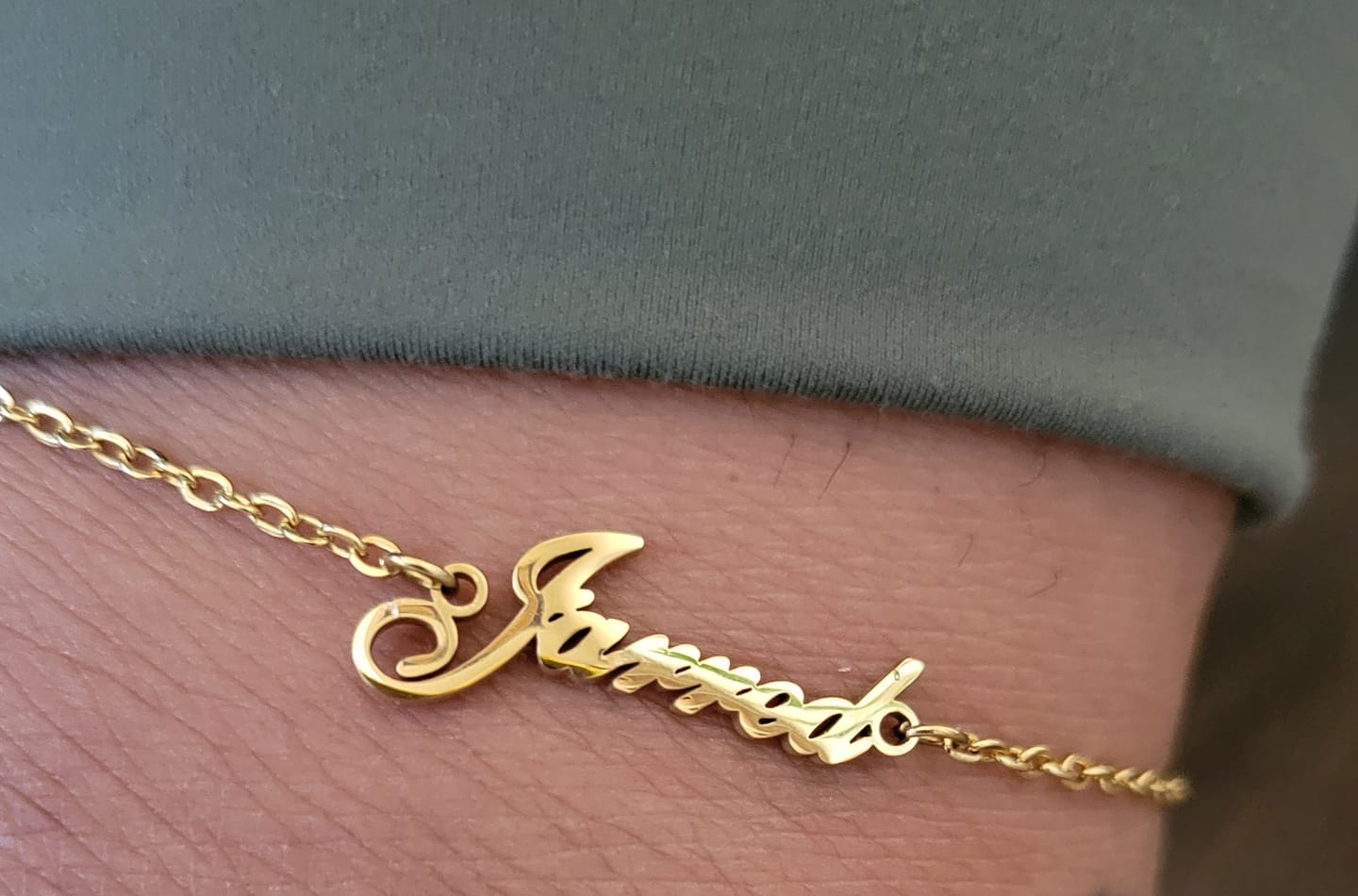Customer photo review of Personalized Name Anklet/ Bracelet