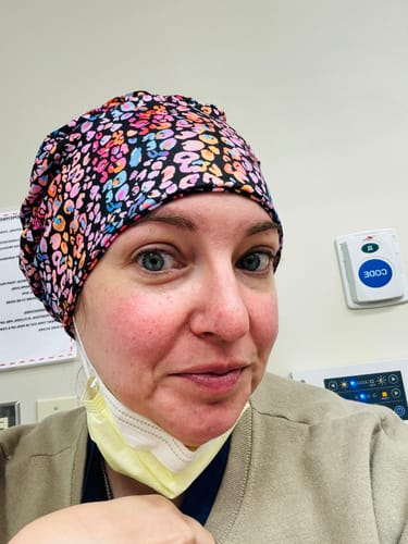Customer photo review of Scrub Hat - Colorful Cheetah