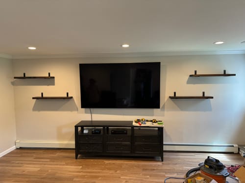 Customer photo review of Rustic Shelves with Brackets